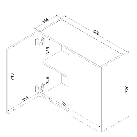 Szafka kuchenna górna 80 cm ISABEL popiel
